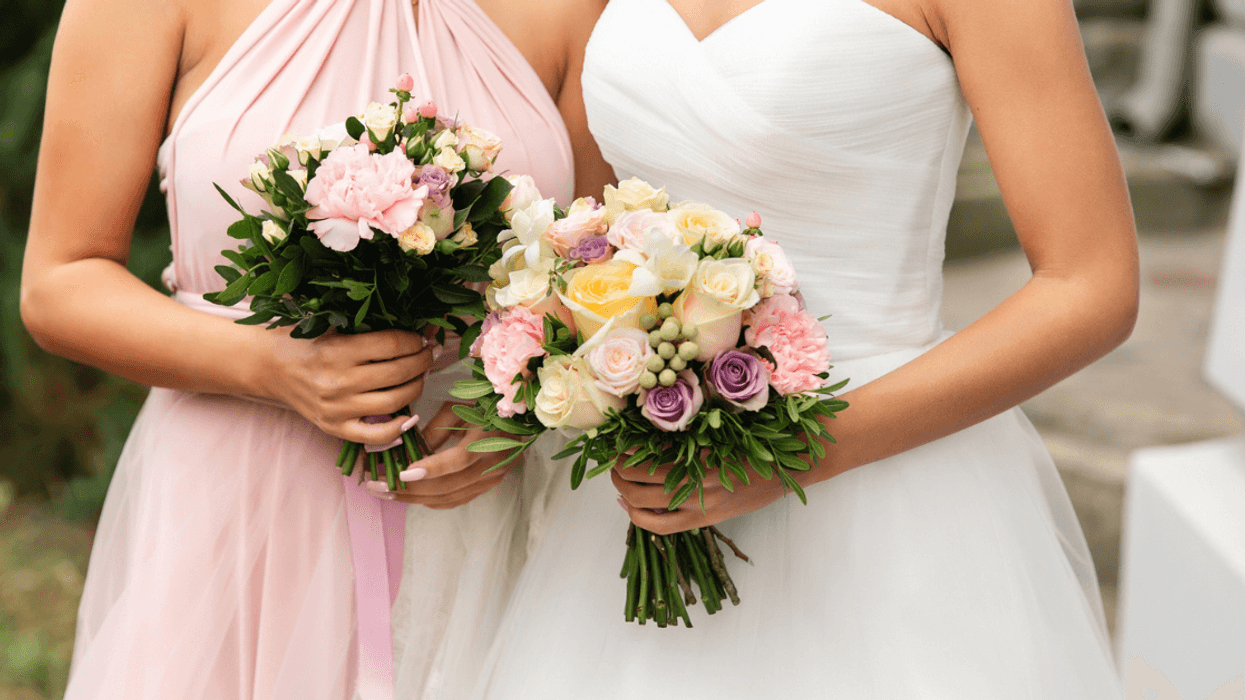 A bridesmaid in pink