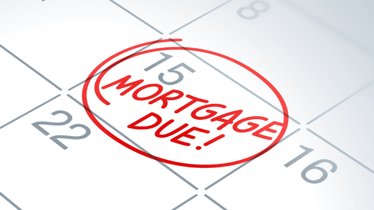 A Calendar with "mortgage due" circled in red.