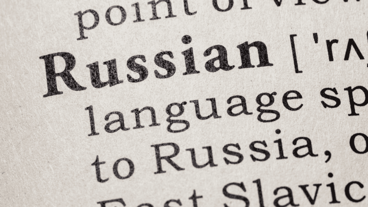 A close up of the definition of the word "Russian" from a dictionary.