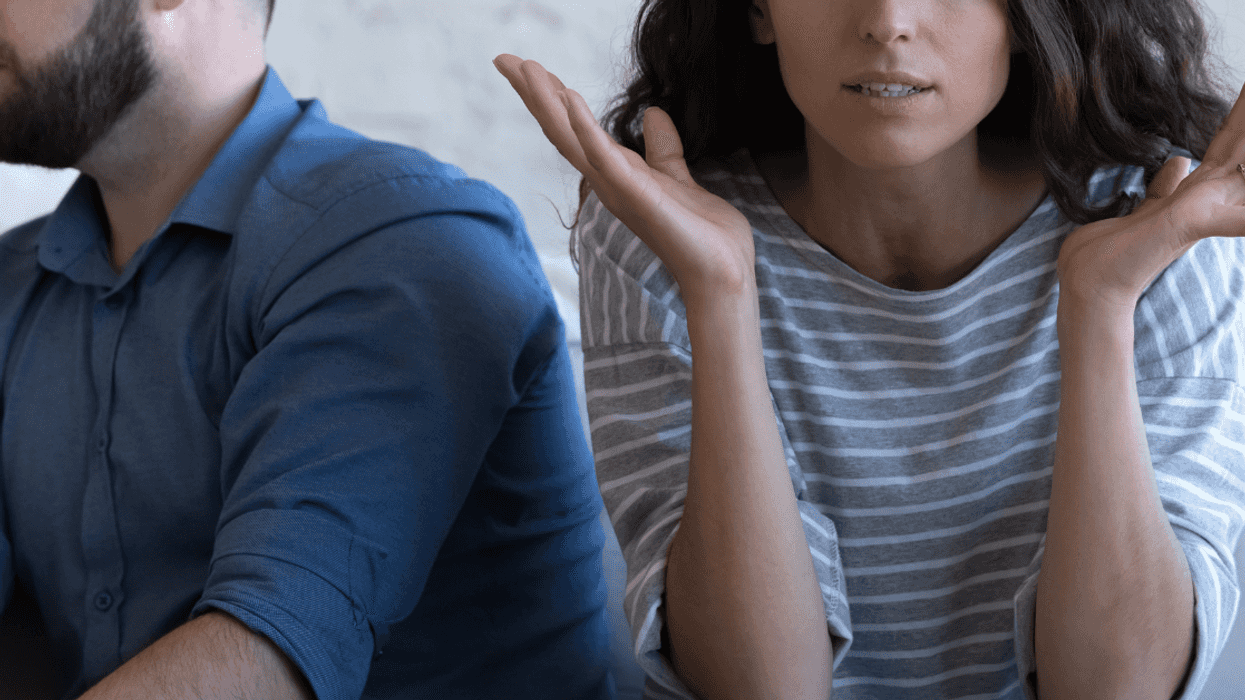 A couple in a disagreement