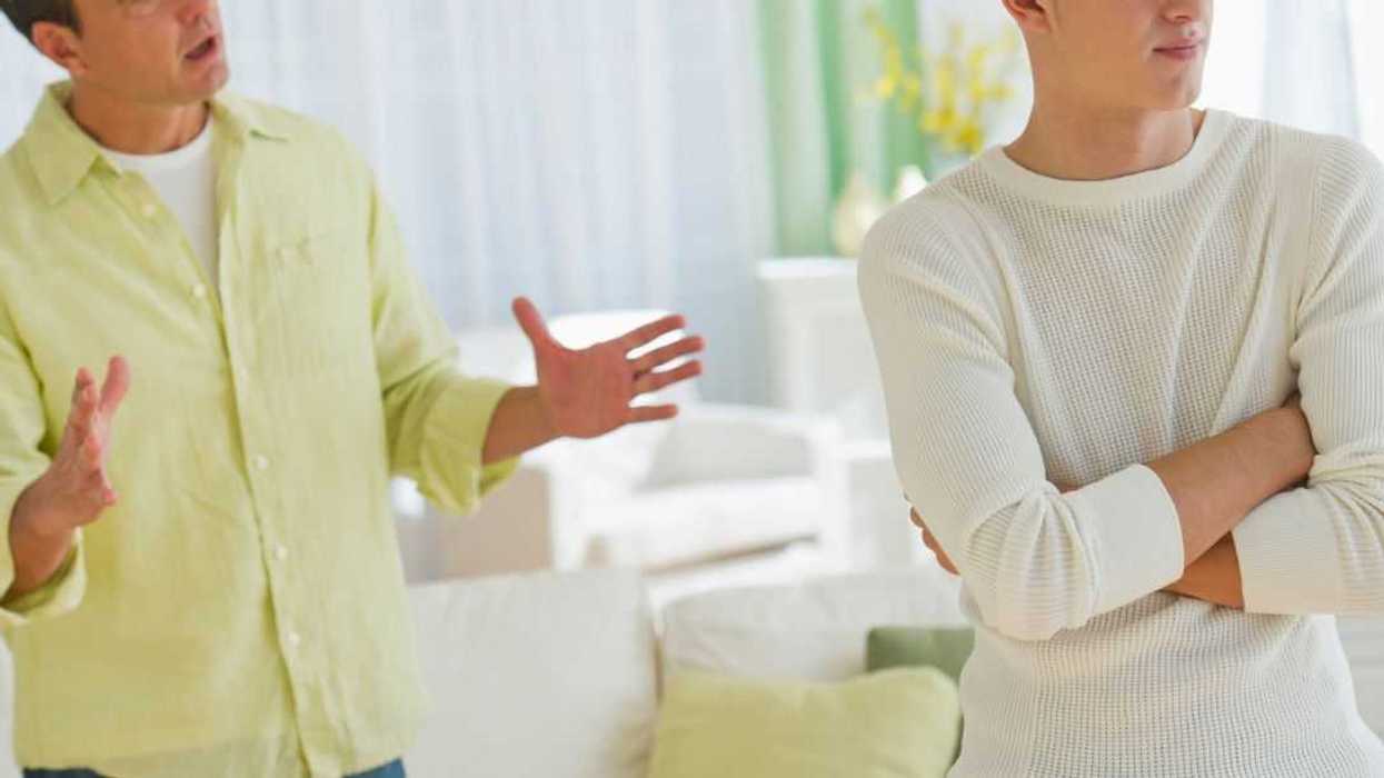 A father and son argue.