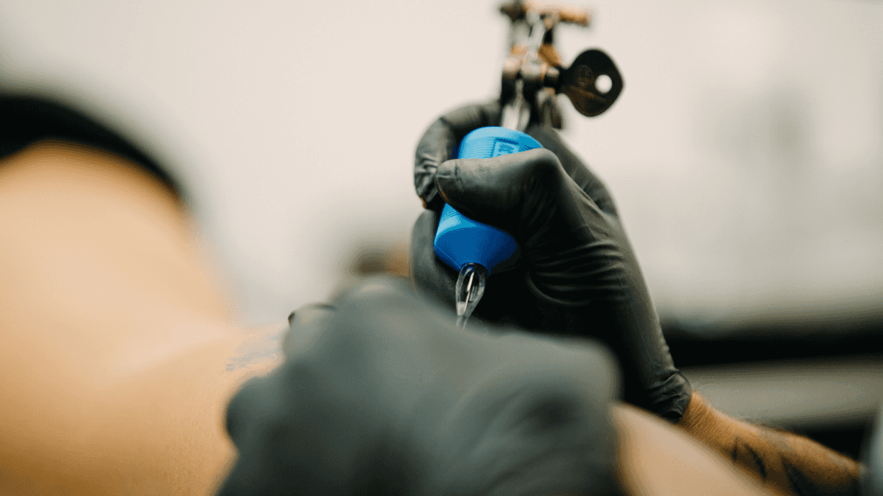 A man getting a tattoo.