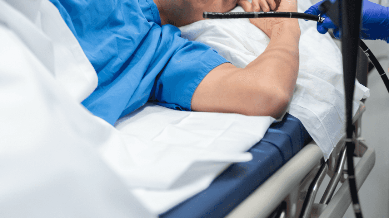 A man having a colonoscopy