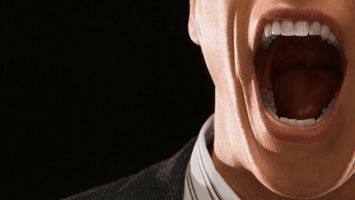 A man screaming