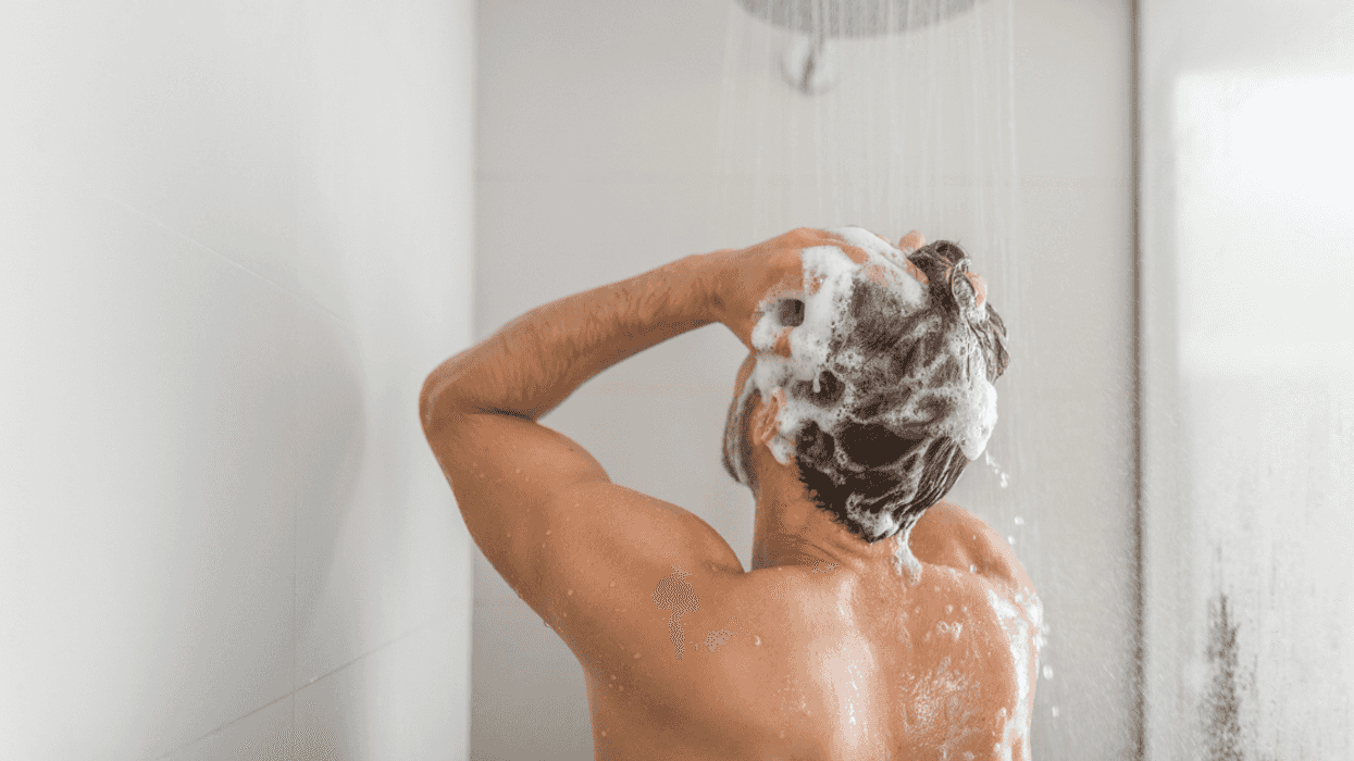 A man shampooing