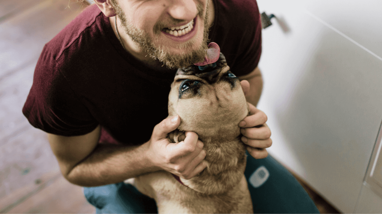 A man with his dog