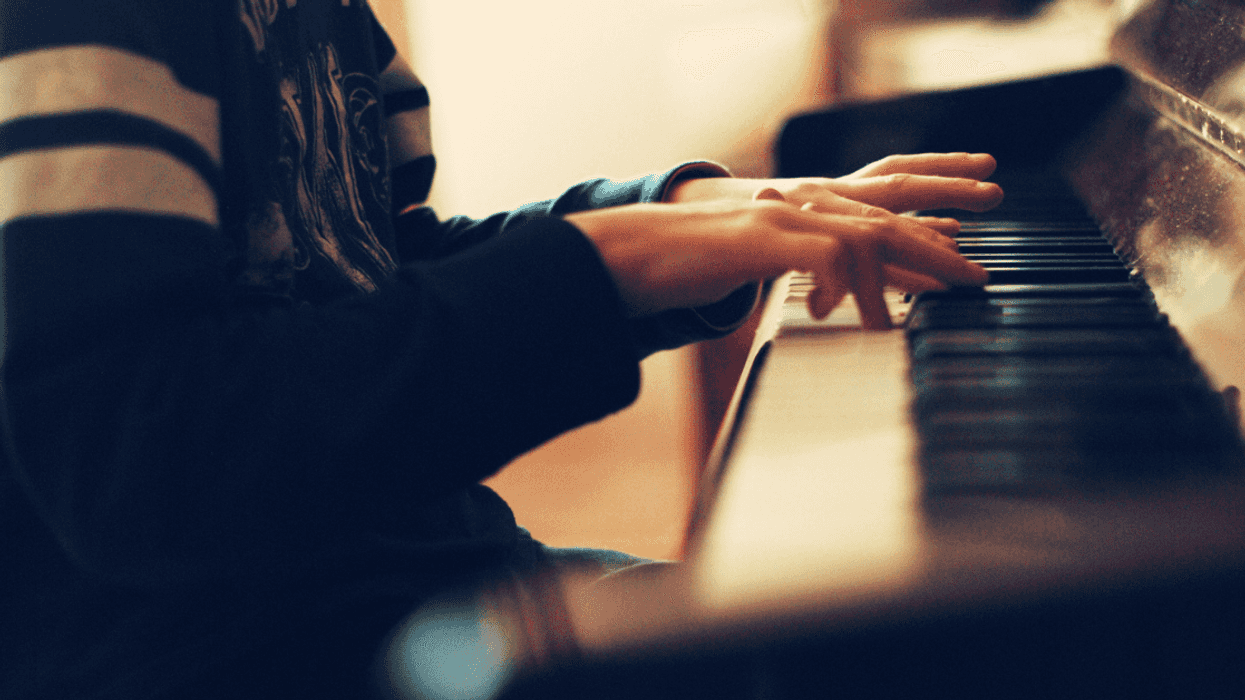 A person playing the piano.