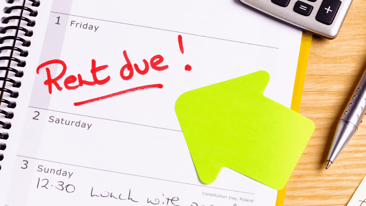 A 'Rent Due!' reminder