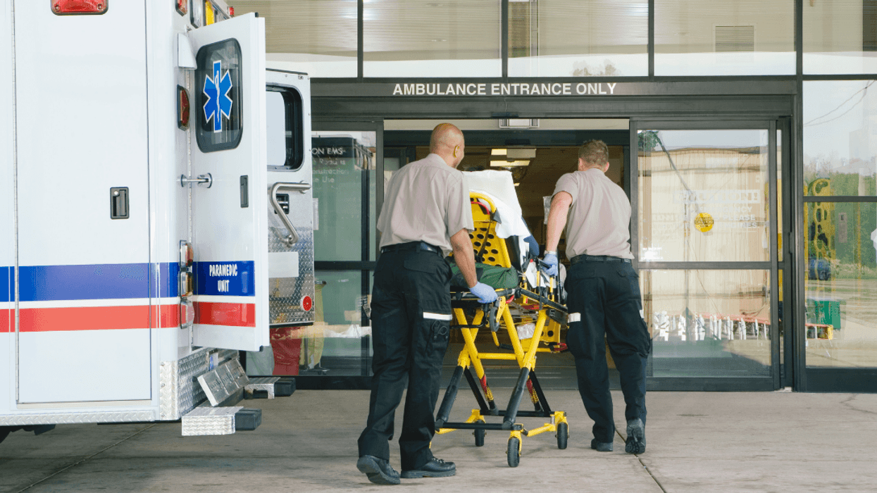 ambulance arriving at hospital