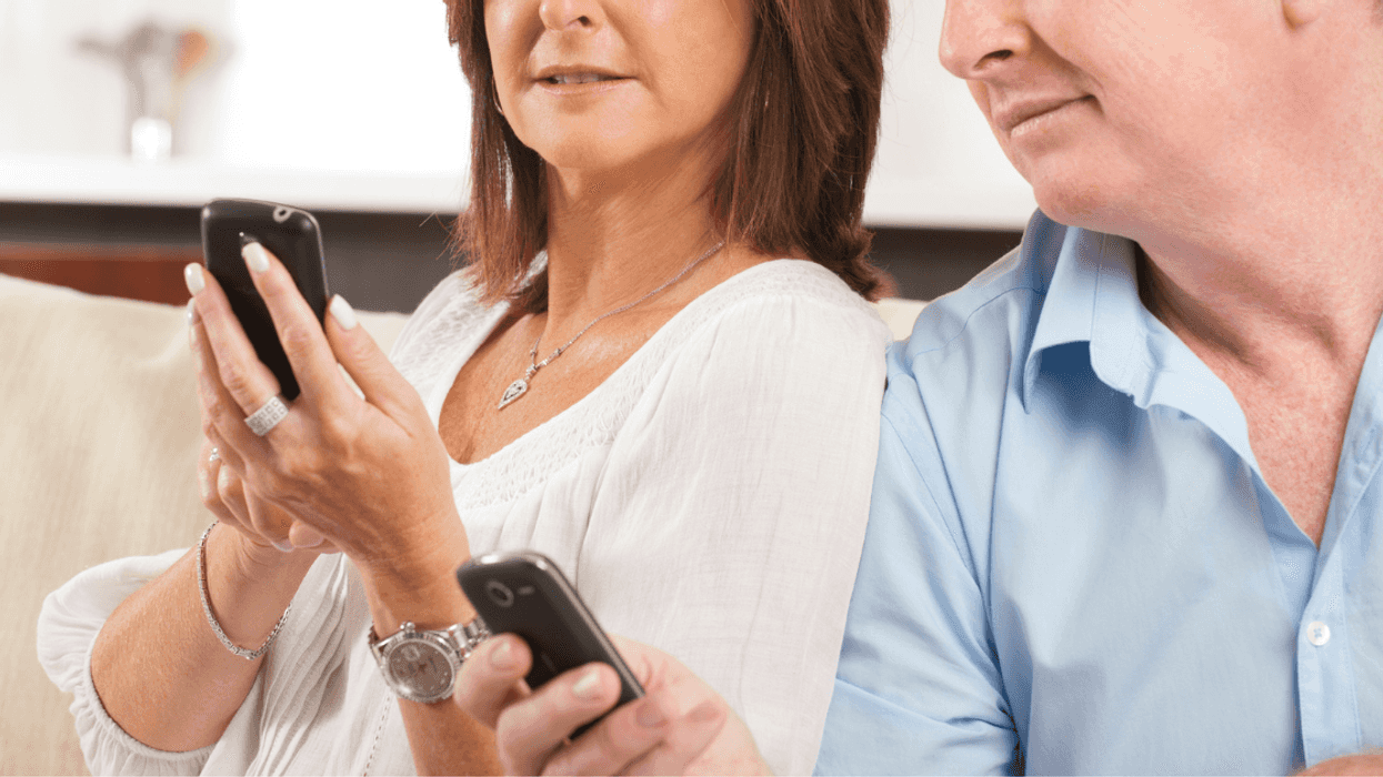 An upset older couple