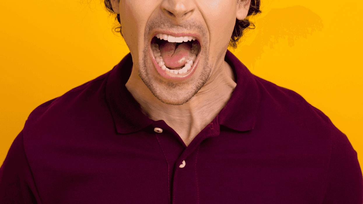 Angry man screaming