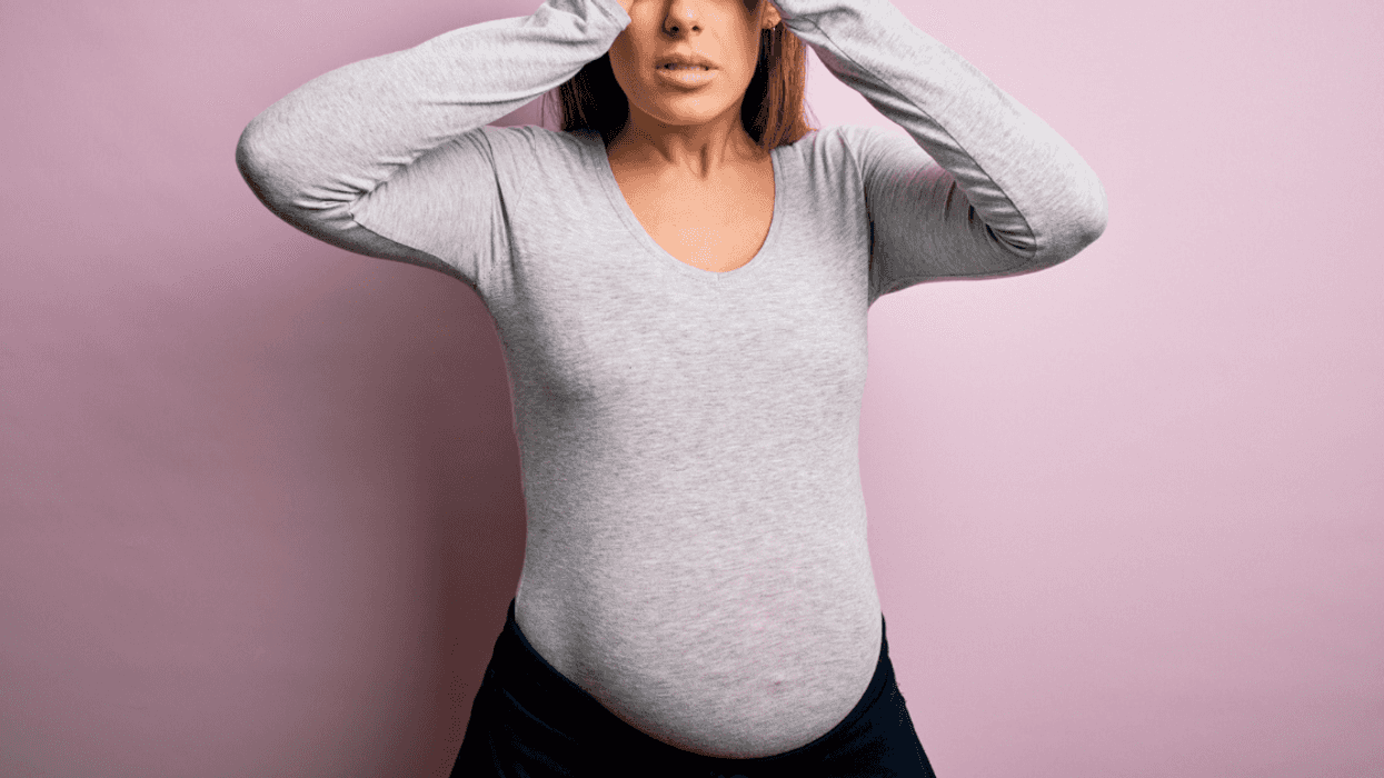 Angry pregnant woman