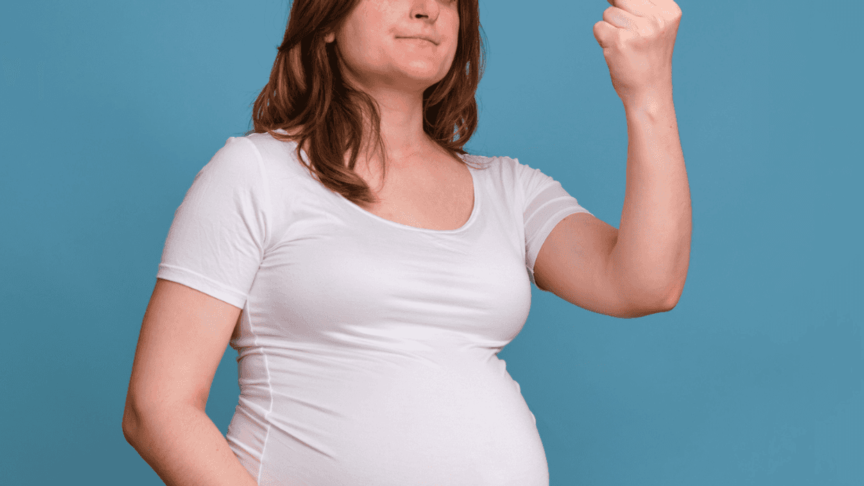 Angry pregnant woman