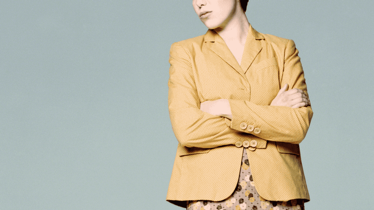 Angry woman dressed for charity event