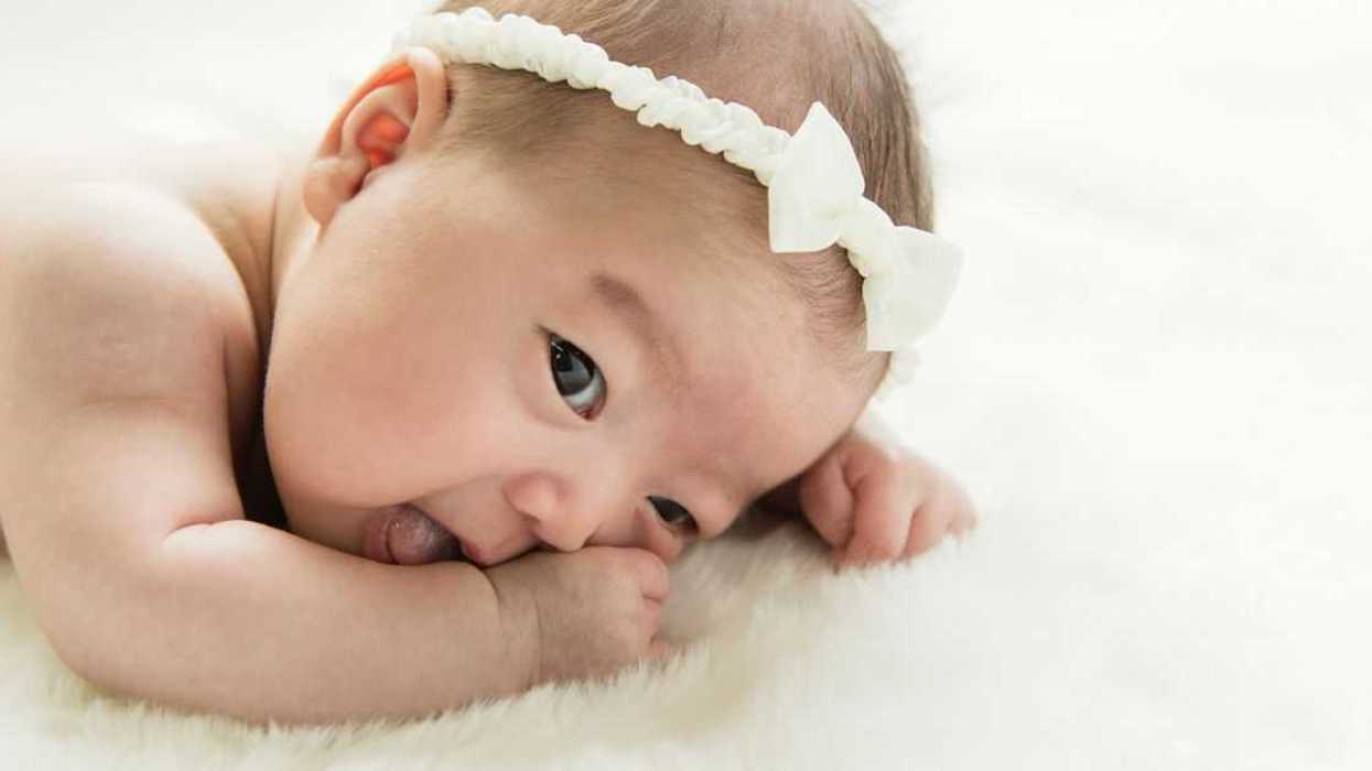 Baby girl in studio shot