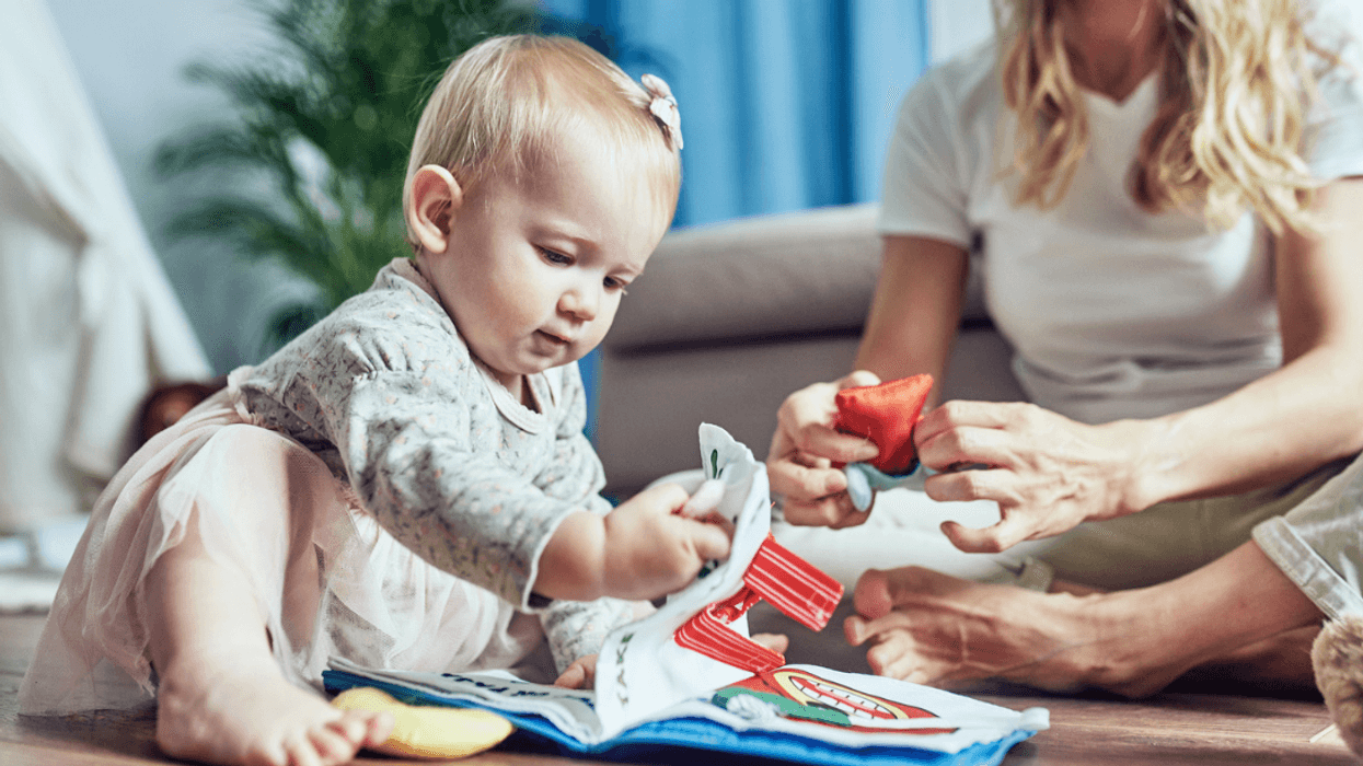 Babysitter with young child