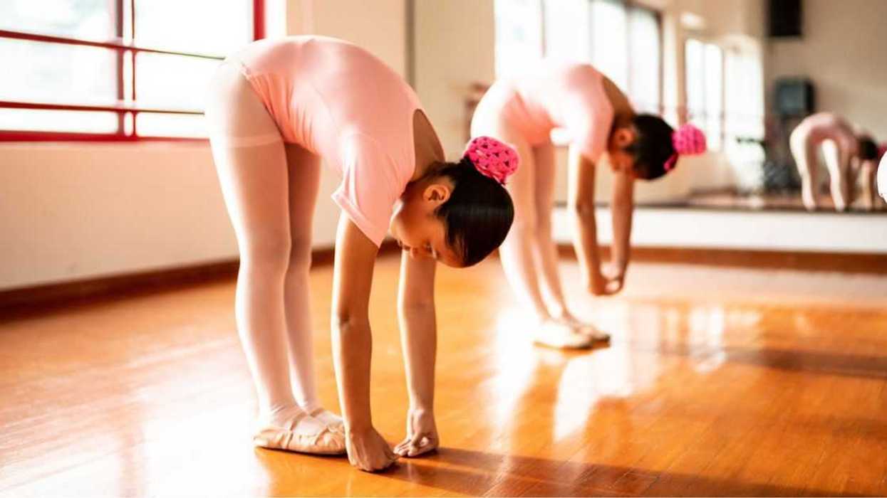 Ballet dancers warming up at dance studio