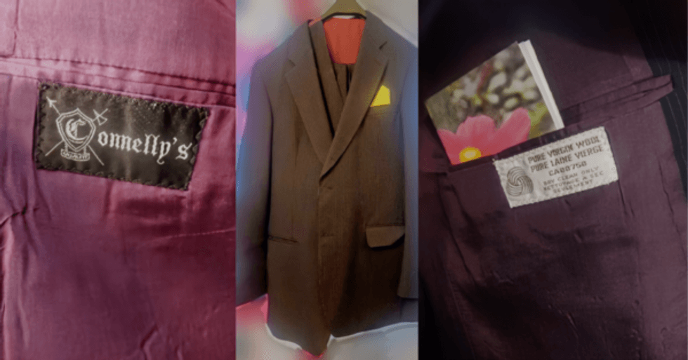 bespoke brown pinstripe suit