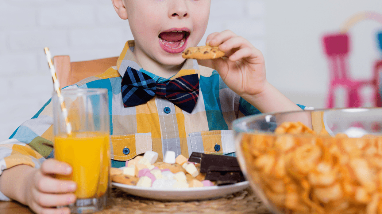boy eating junk food