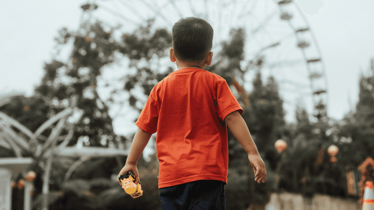 Boy left alone at theme park