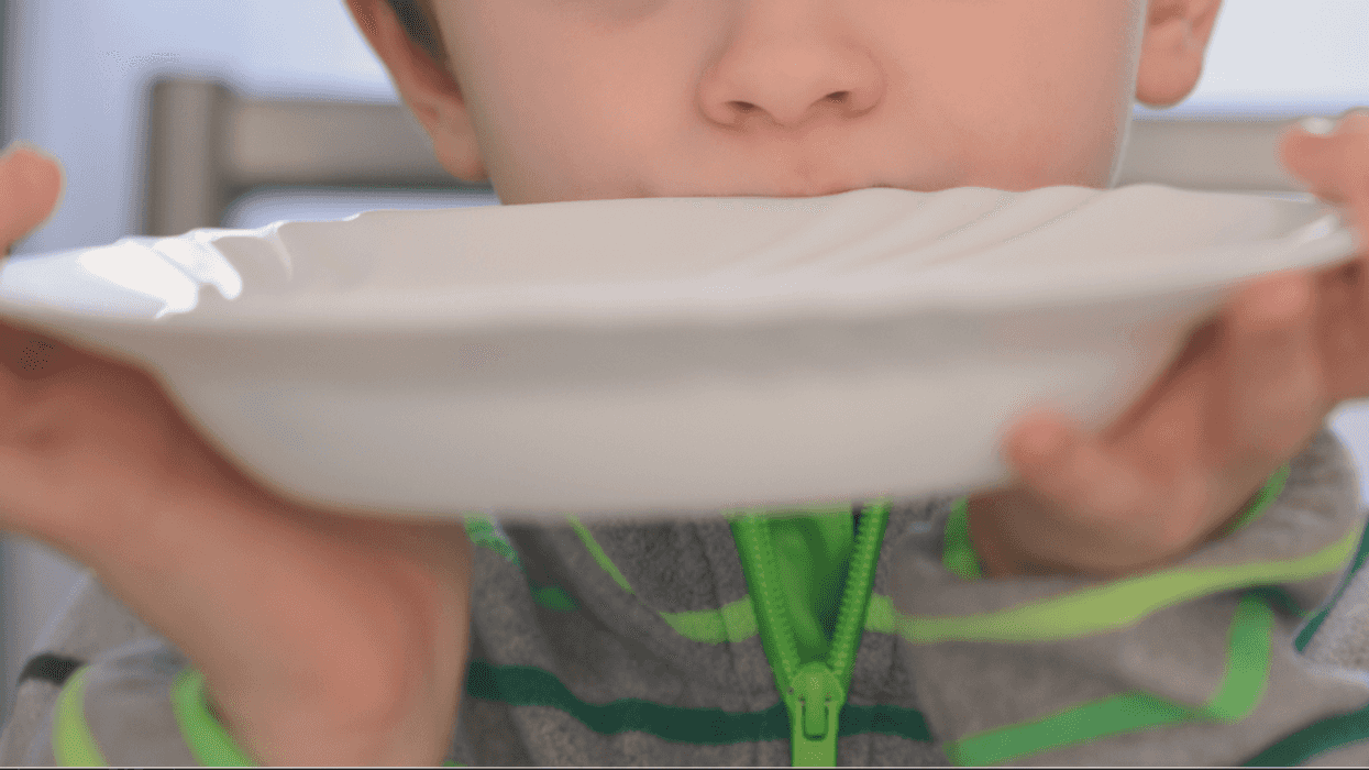 Boy with empty plate