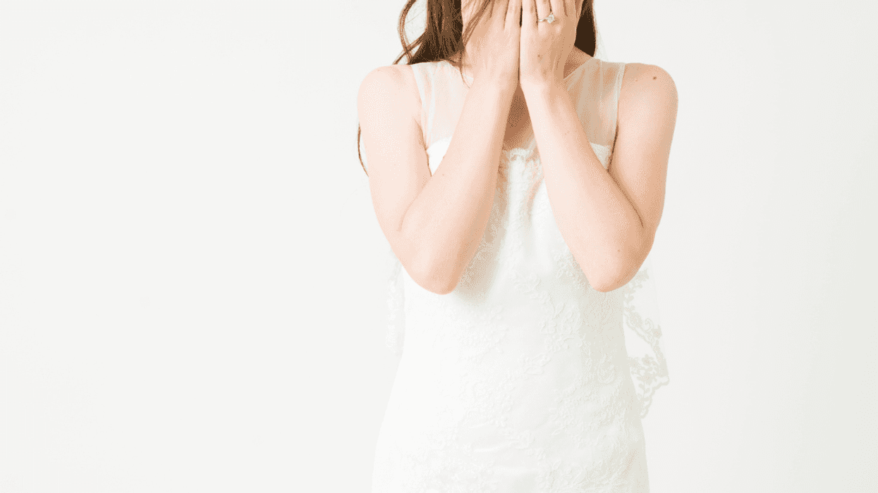 Bride crying