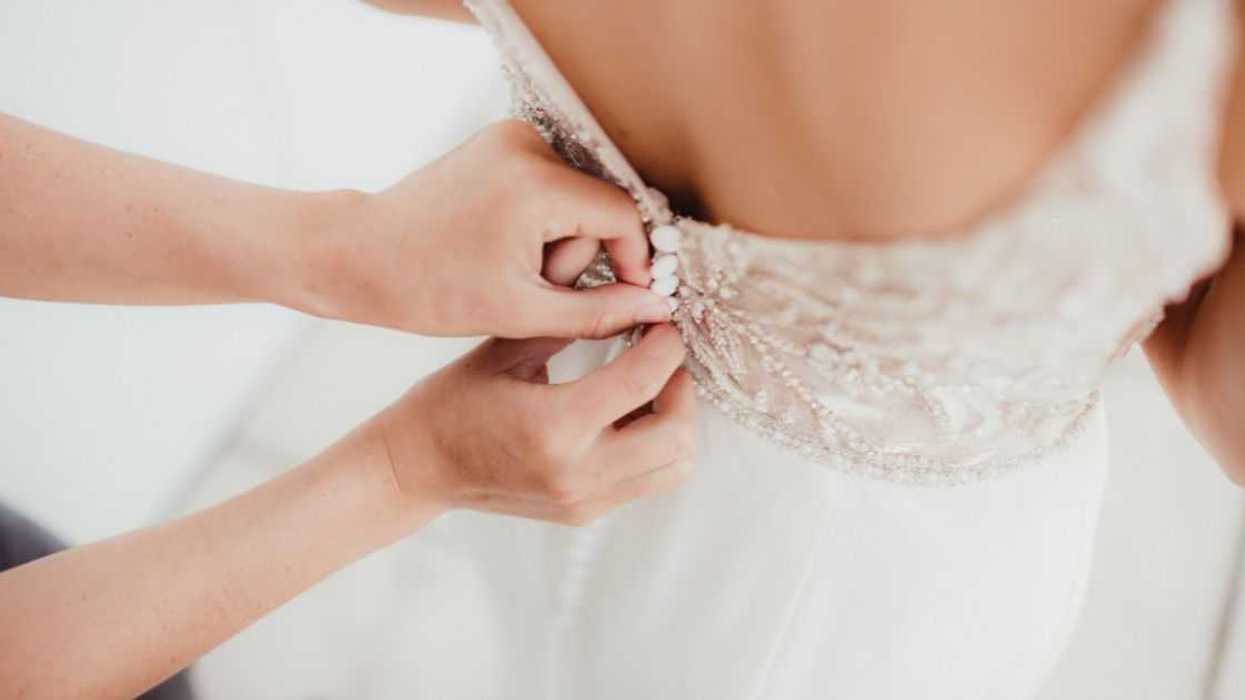 Bride getting ready for wedding