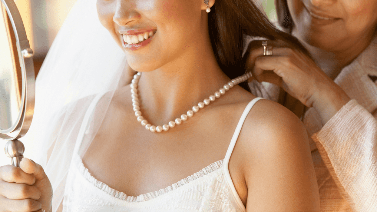Bride getting ready for wedding