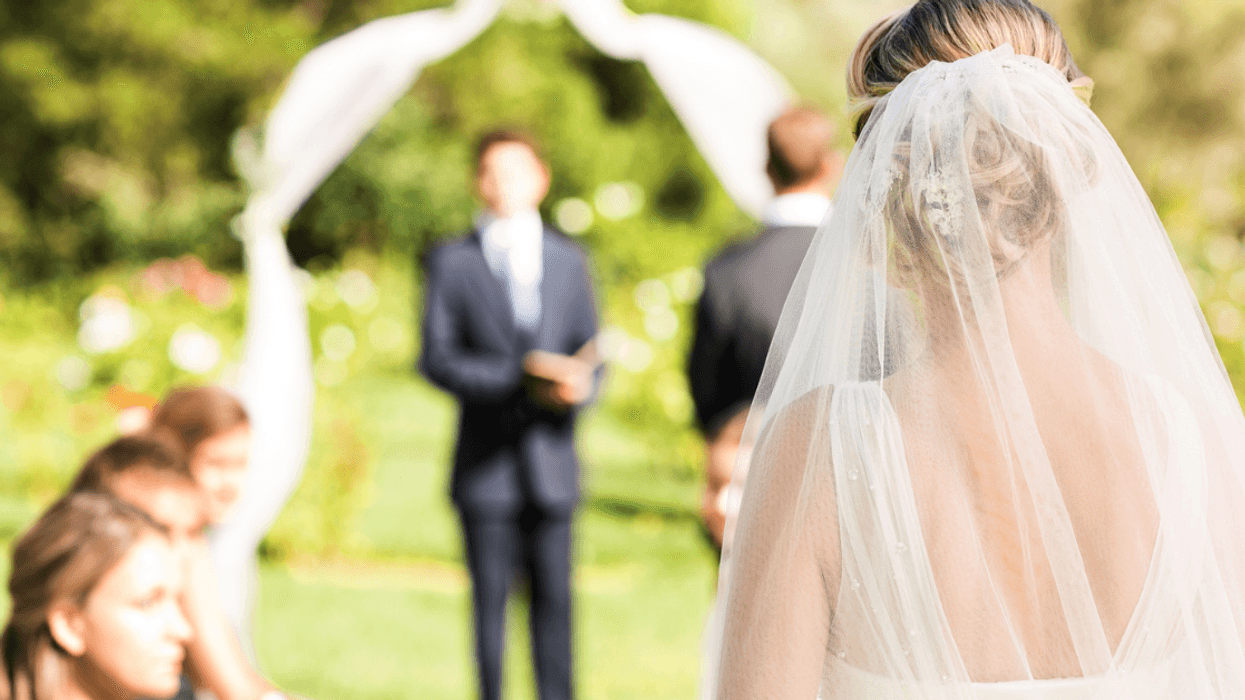 Bride walking down the aisle