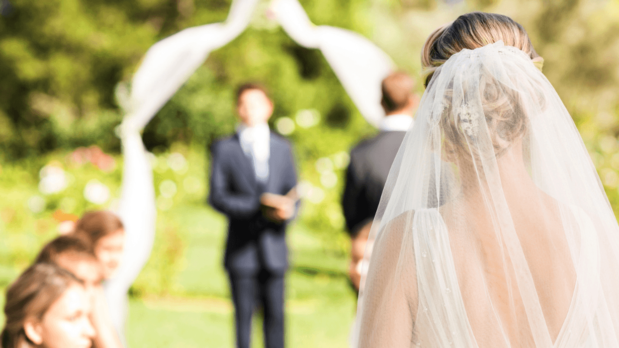 Bride walking down the aisle
