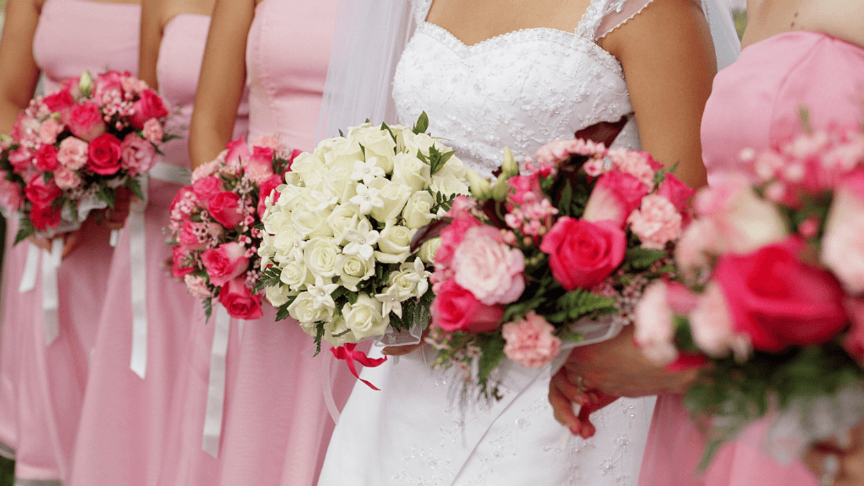bride with bridesmaids