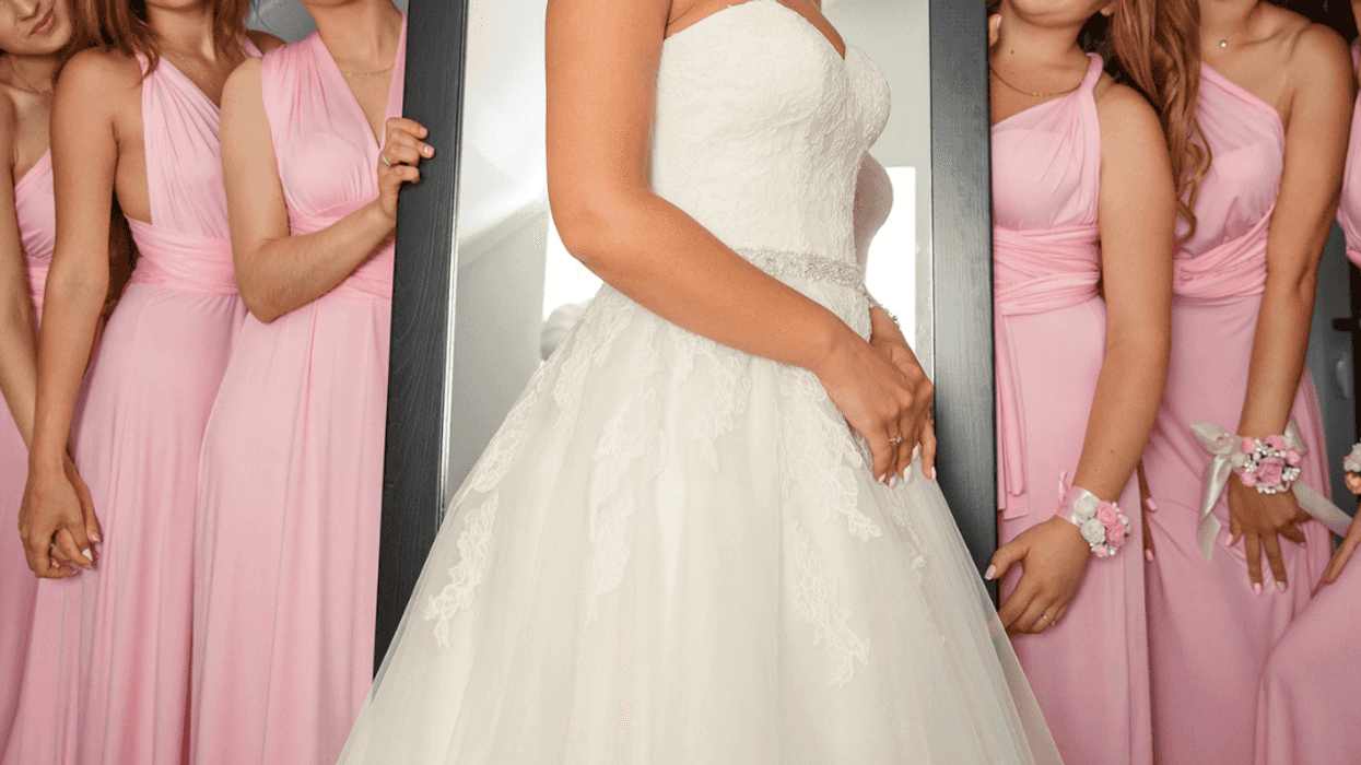 Bride with her bridesmaids