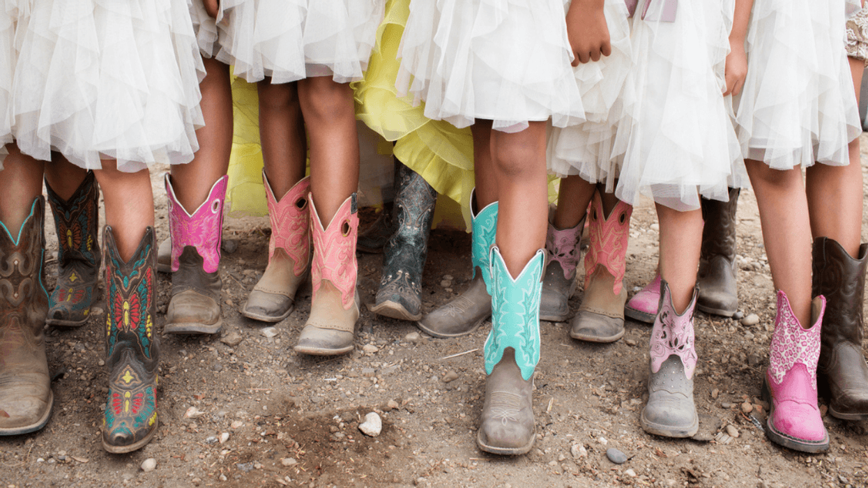 Bridesmaids wearing cowgirl boots