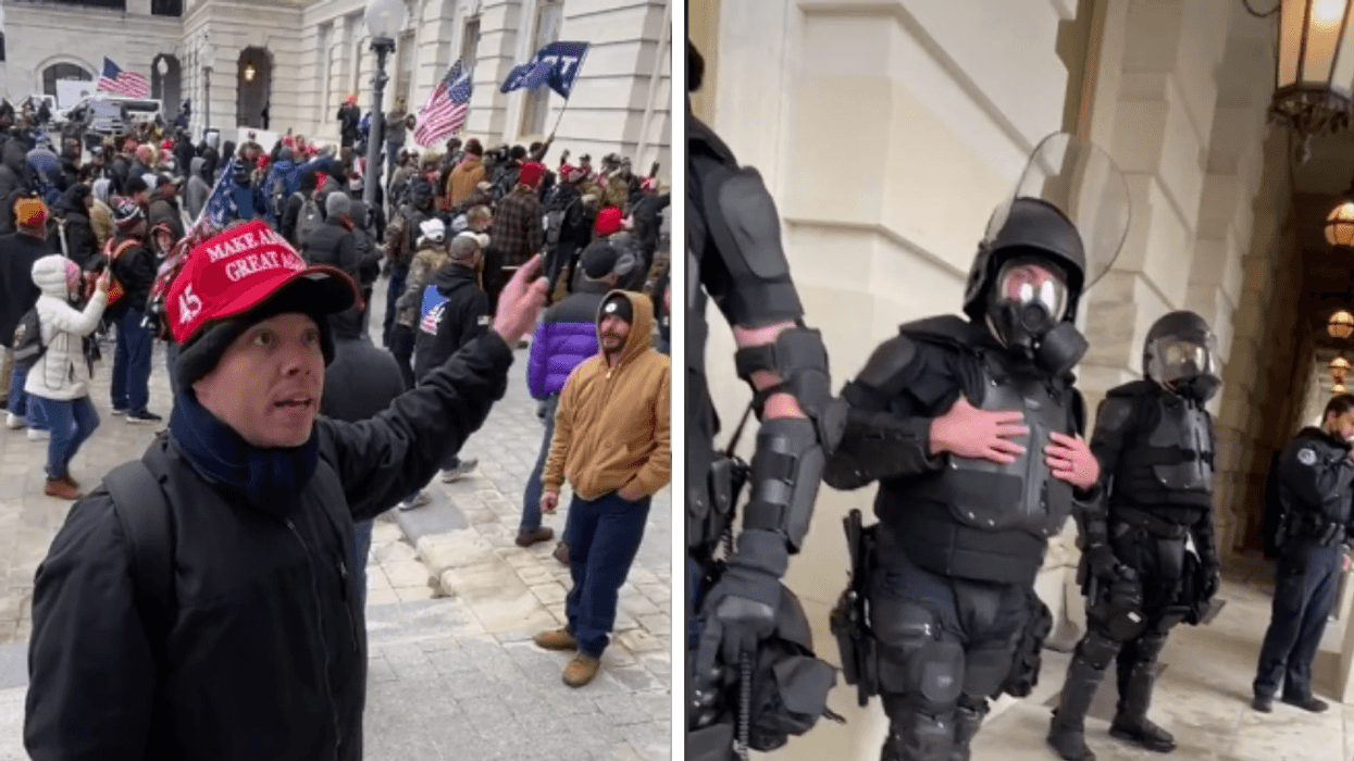 Furious Trump Supporter Yells At Police For Not Intervening During Capitol Riot In Surreal Video