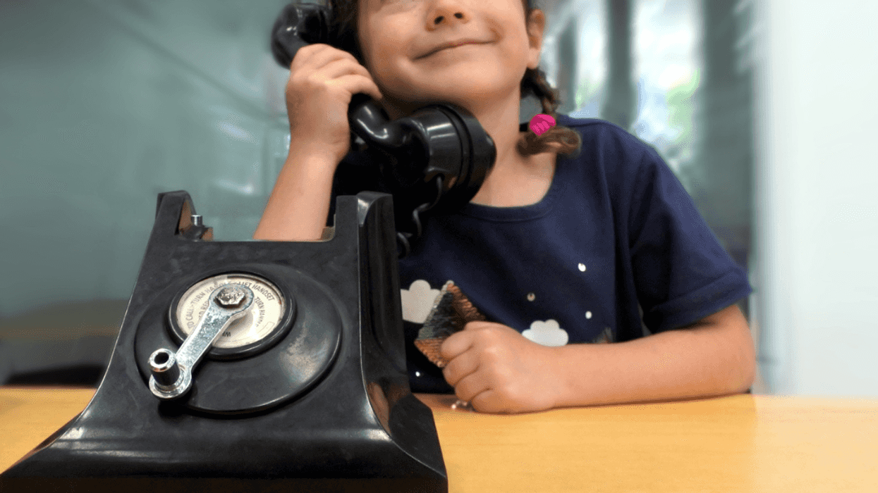 Child using a phone