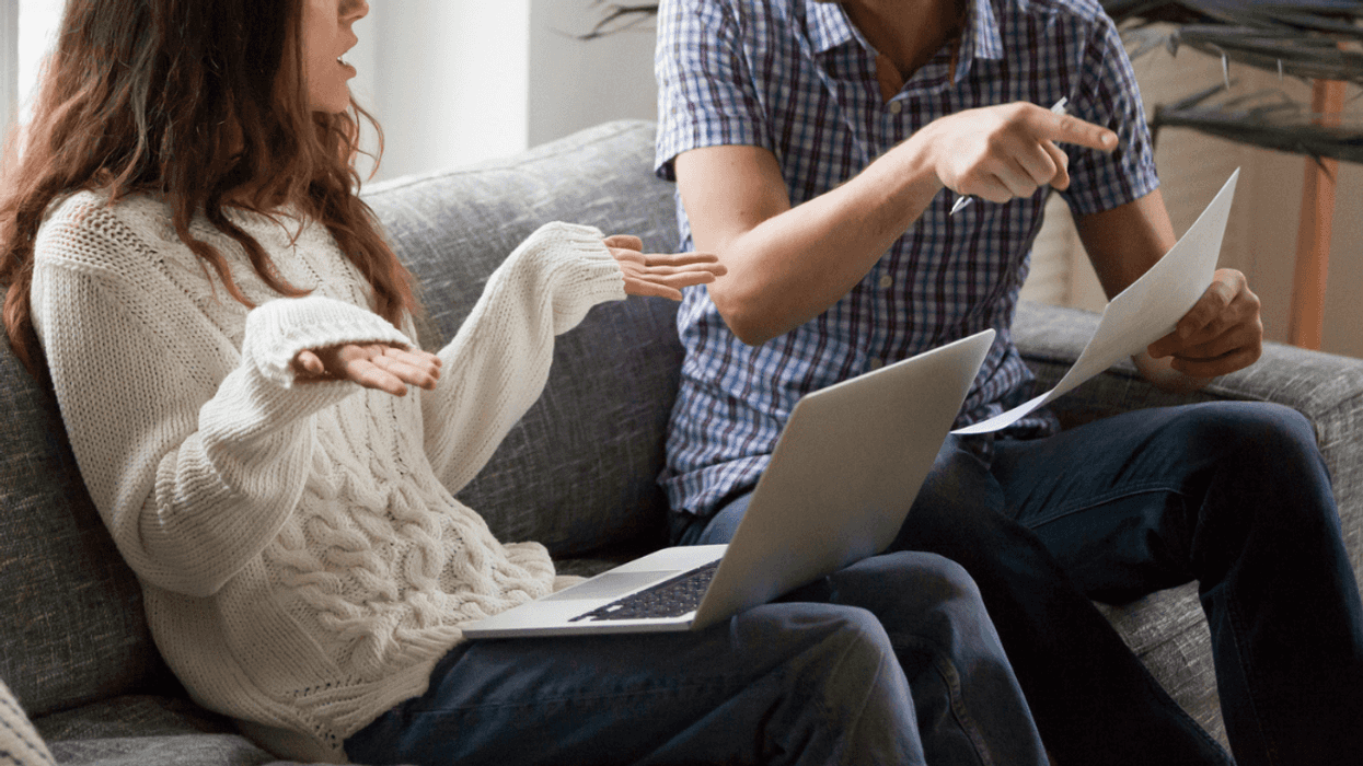 Couple arguing about bills