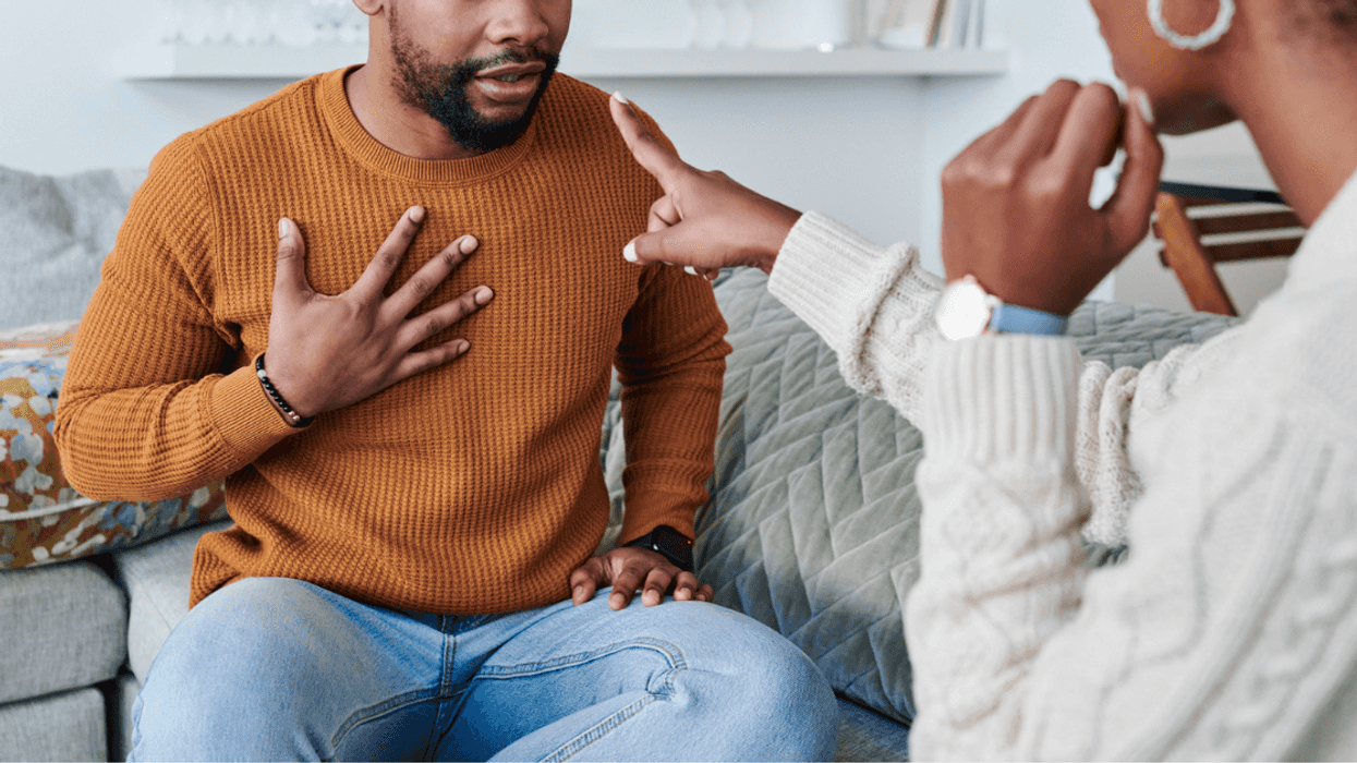 Couple arguing about DNA test