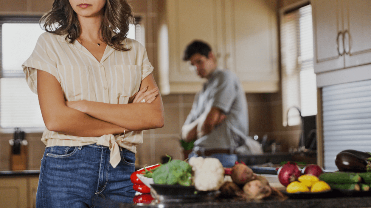 Couple arguing in the kitchen