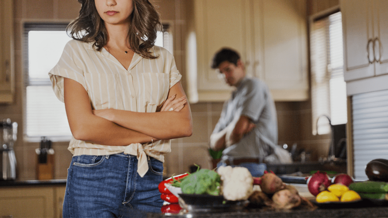 Couple arguing in the kitchen