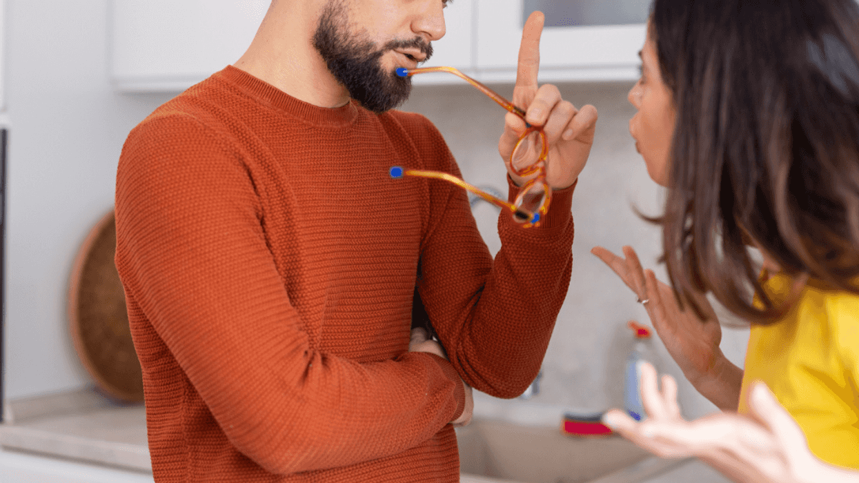 Couple arguing in the kitchen