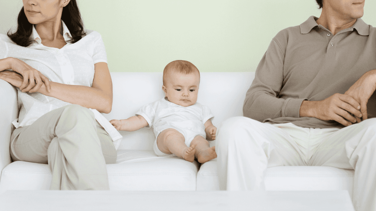 Couple arguing over a baby