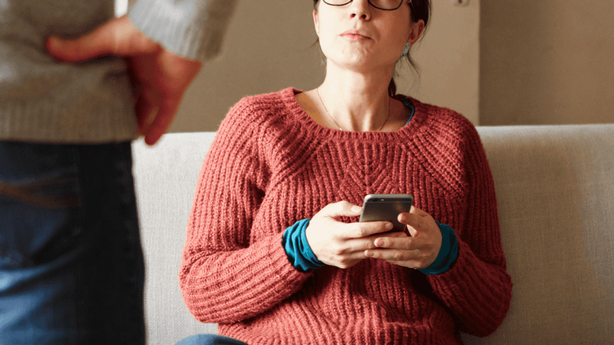 Couple arguing over phone