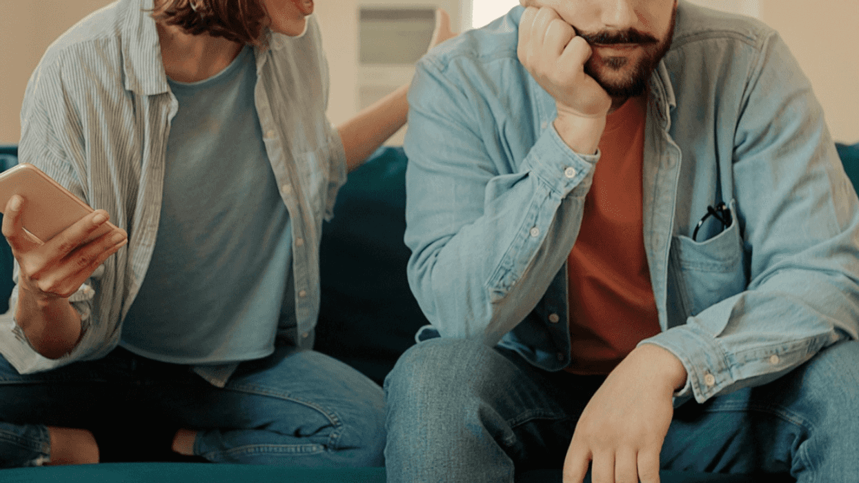 Couple arguing over phone