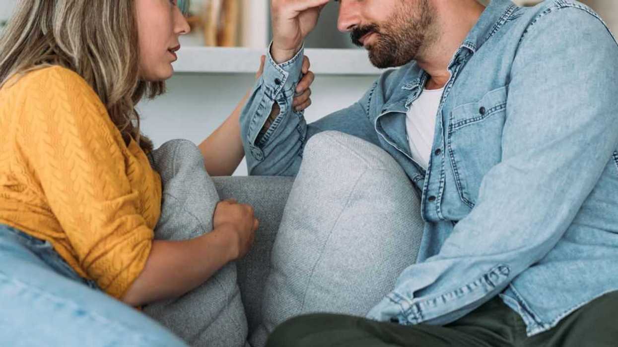 Couple engaged in serious conversation