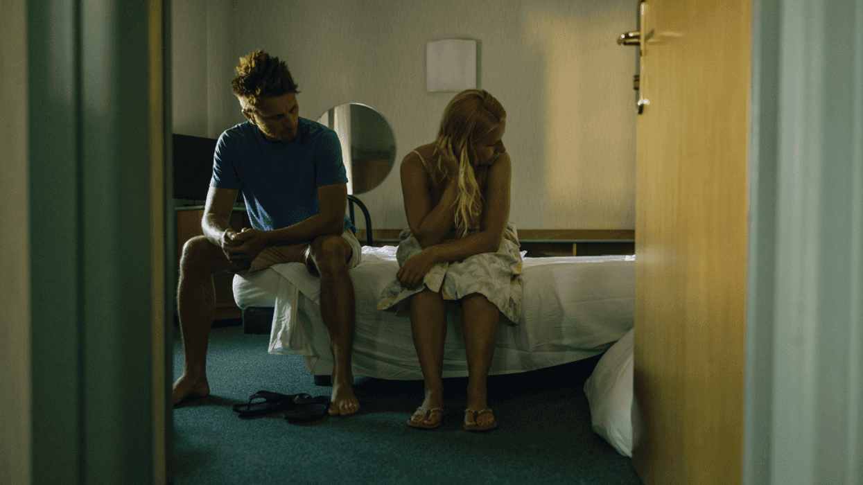 Couple fighting in bedroom