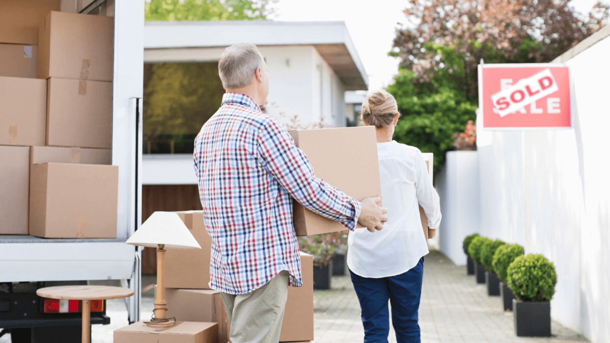 Couple moving into house.