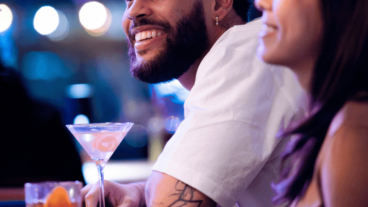 couple on date in bar