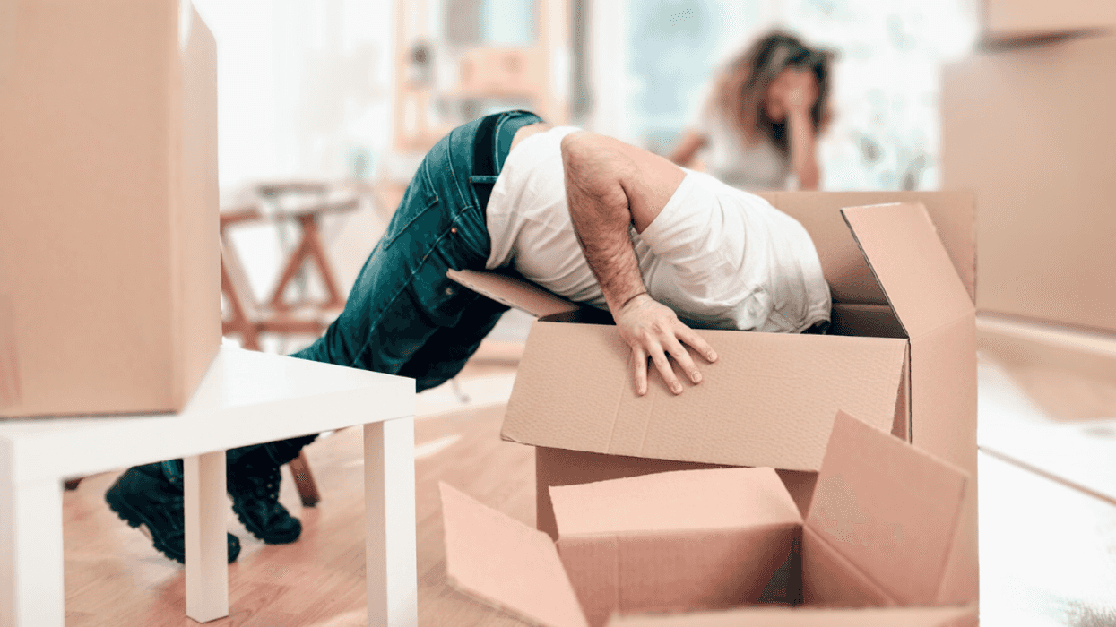 couple packing boxes