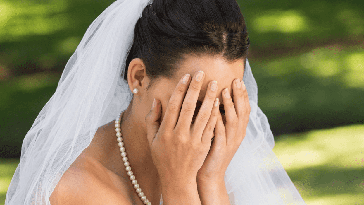 crying bride