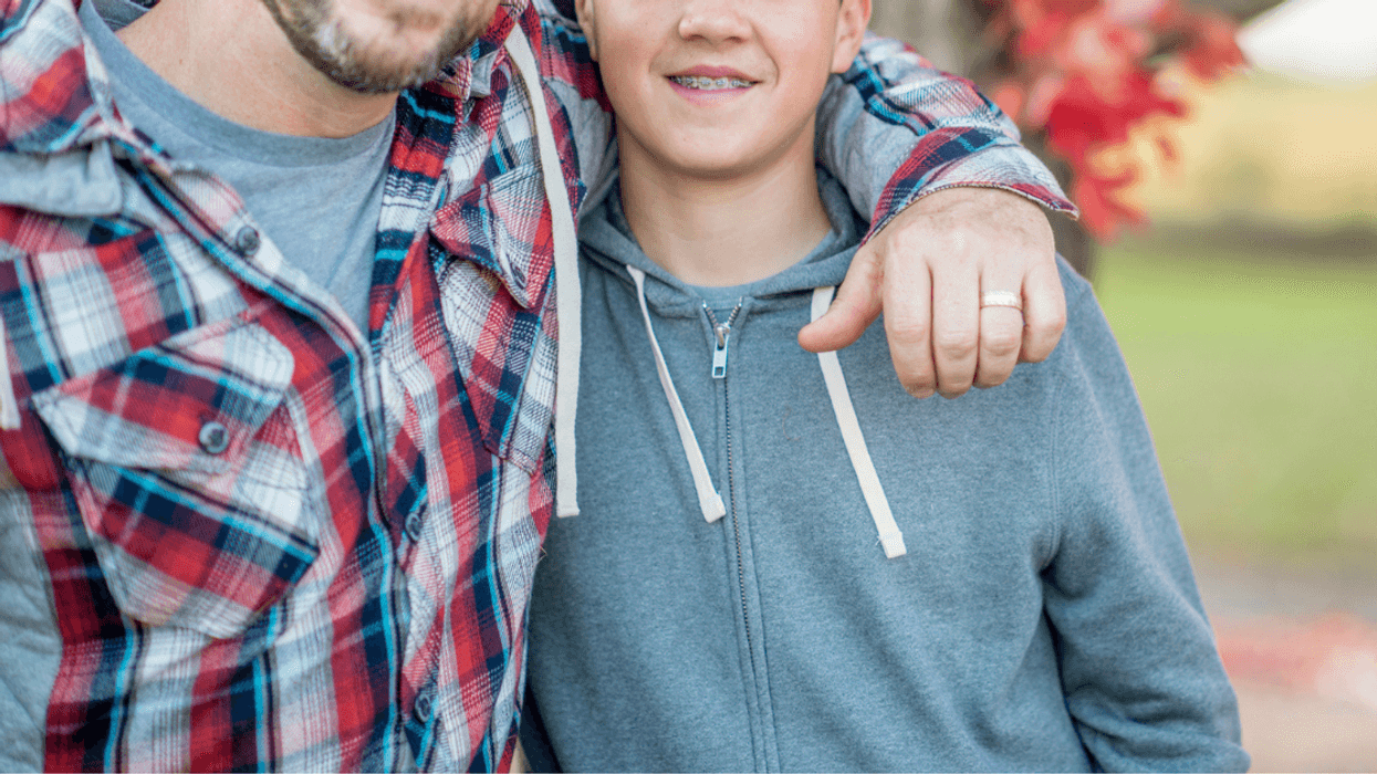 Dad with his teen son